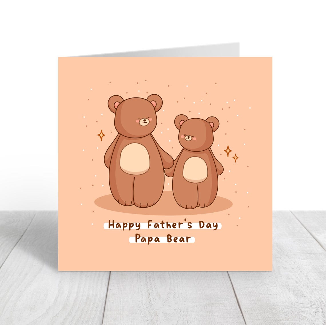 Happy Father's Day Papa Bear Cute Smiling Bear Kawaii Card Poster - Image 2