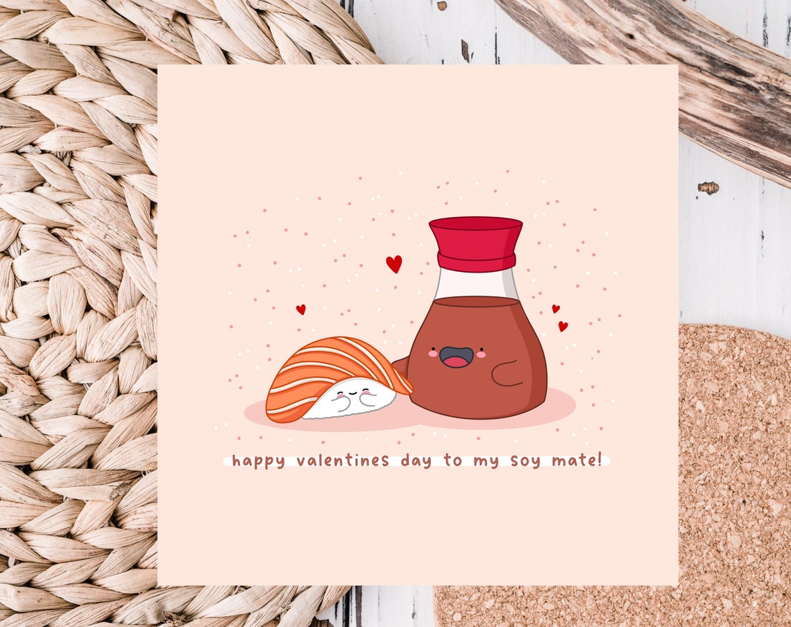 Cute Sushi Pun, Kawaii Valentine Card - Image 4