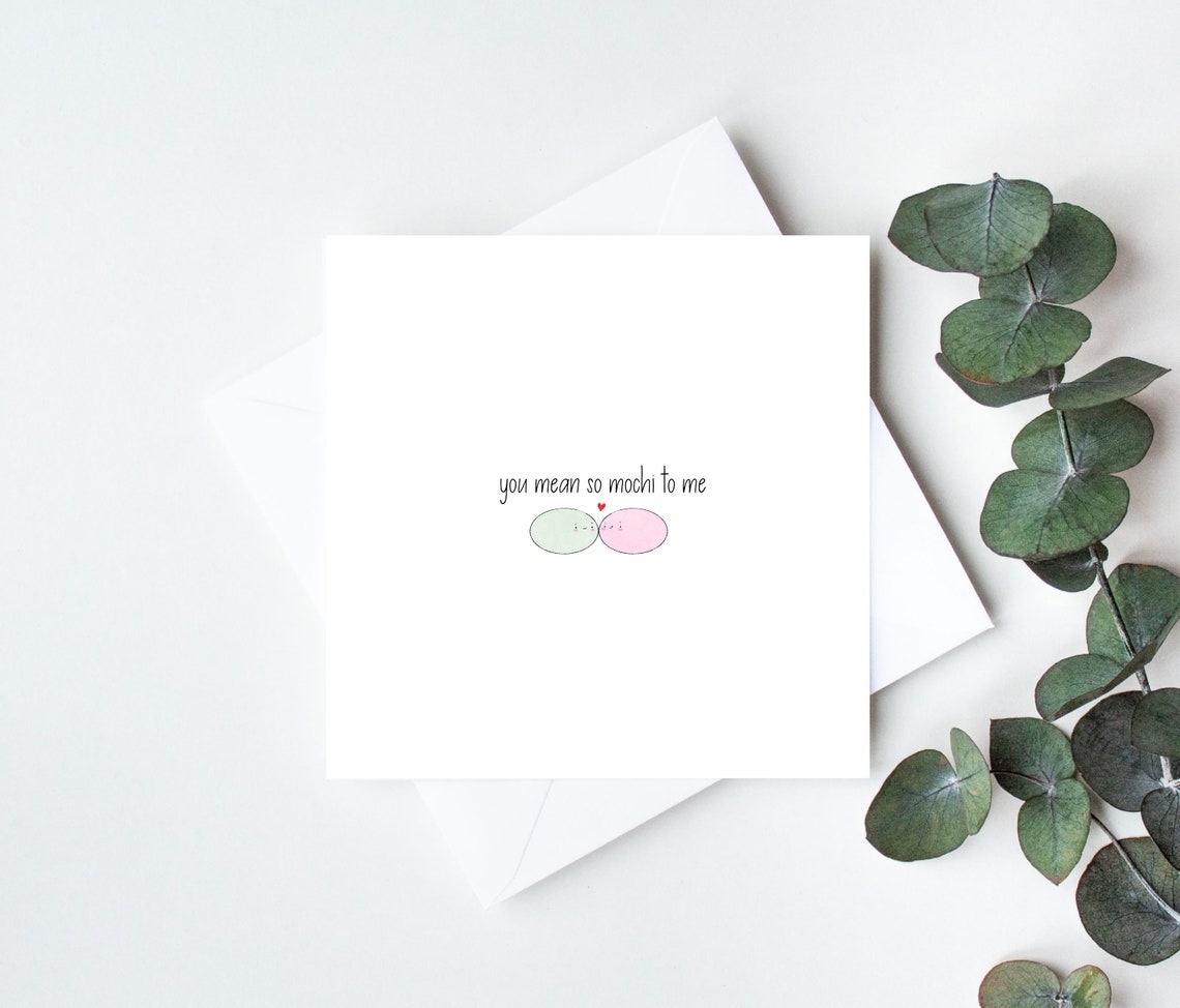 You Mean So Mochi To Me Kawaii Pun Card Anniversary Wall Art - Image 2