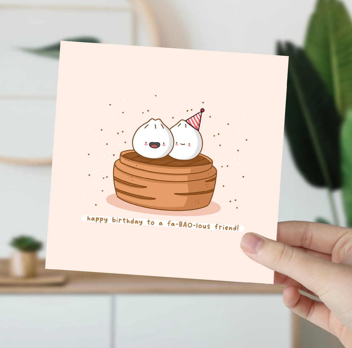 Happy Birthday To A Fa-BAO-lous Friend Bao Illustrated Card Print - Image 5