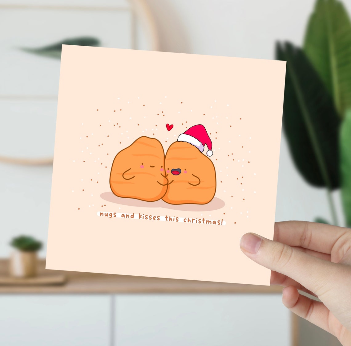 Nugs And Kisses This Christmas Kawaii Nugget Pair Holiday Poster - Image 5