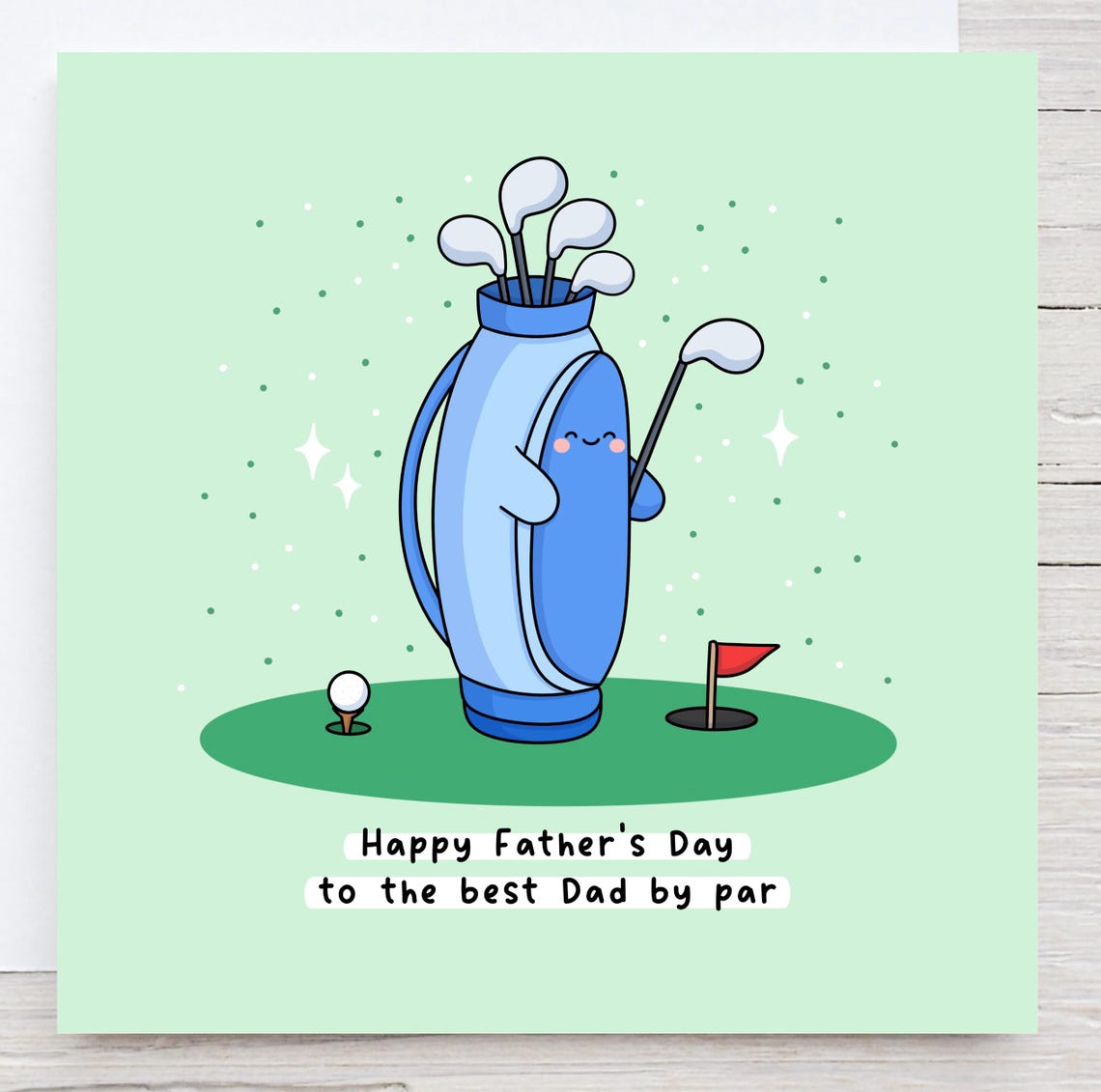 Kawaii Happy Fathers Day to the Best Dad by Par Golf Pun Print