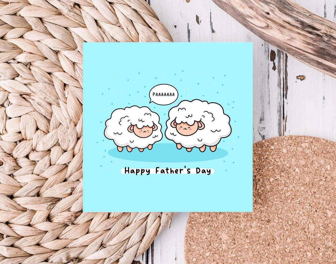 Fluffy Sheep Shouting PAAAAAAA Funny Happy Fathers Day Pun Wall Art - Image 6