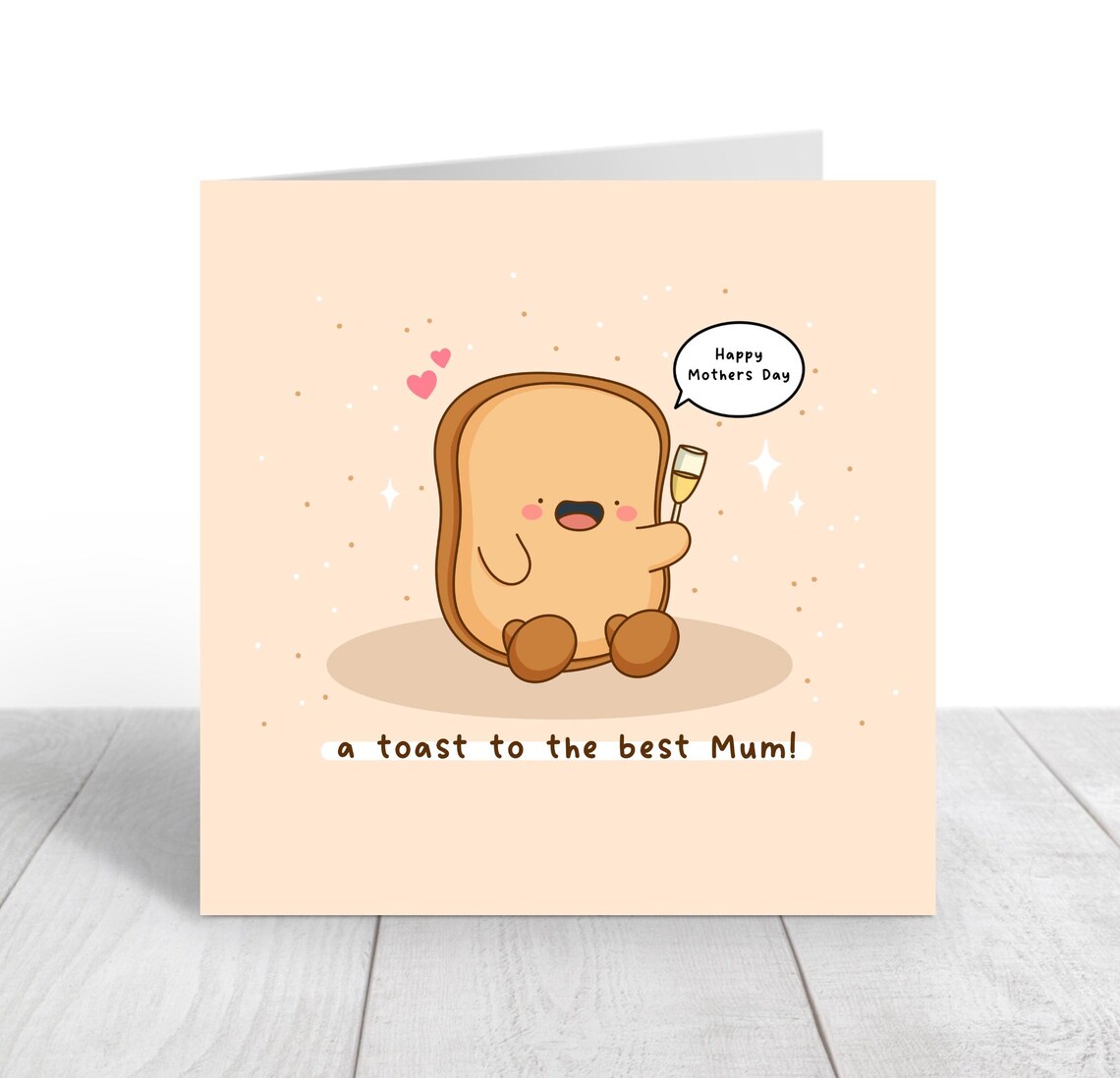 Kawaii A Toast to the Best Mum Champagne Pun Mothers Day Print - Image 3