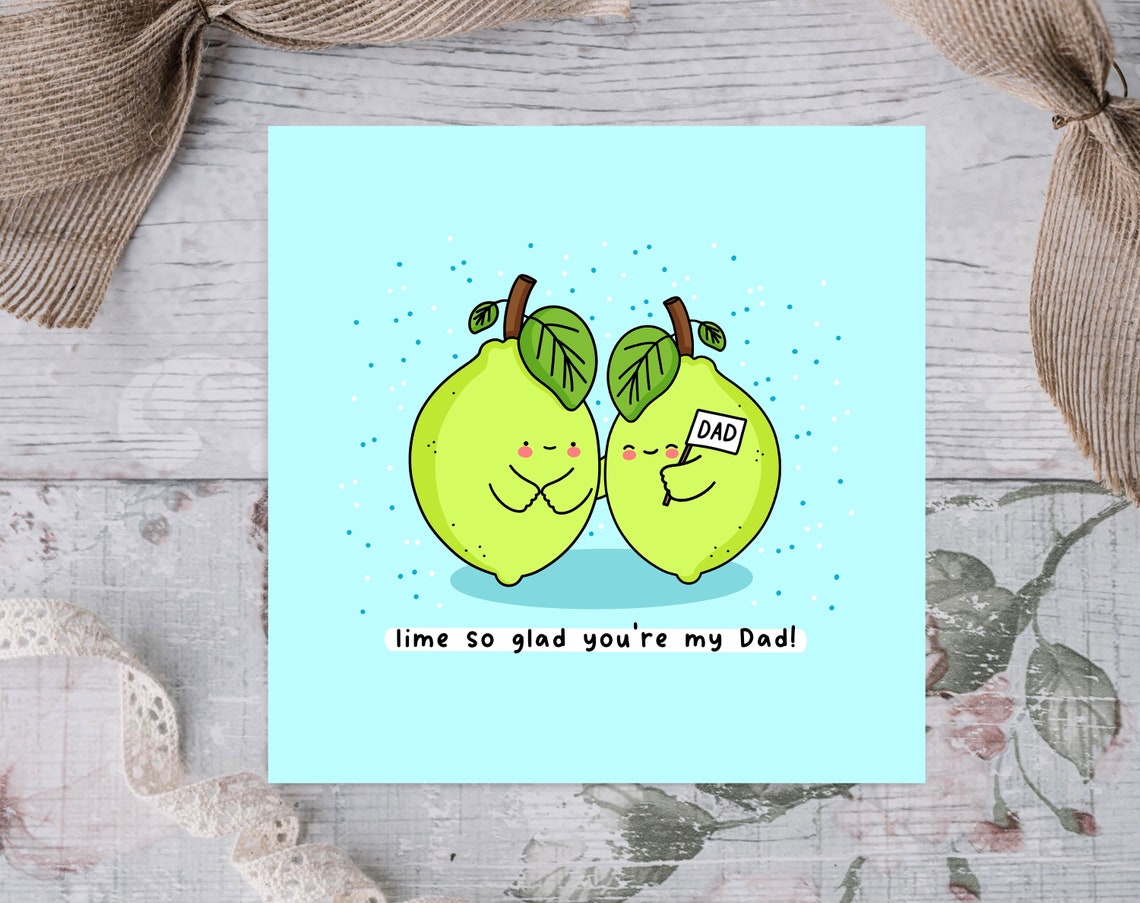 Kawaii Lime Pair DAD Flag Lime So Glad Youre My Dad Wall Art - Image 3