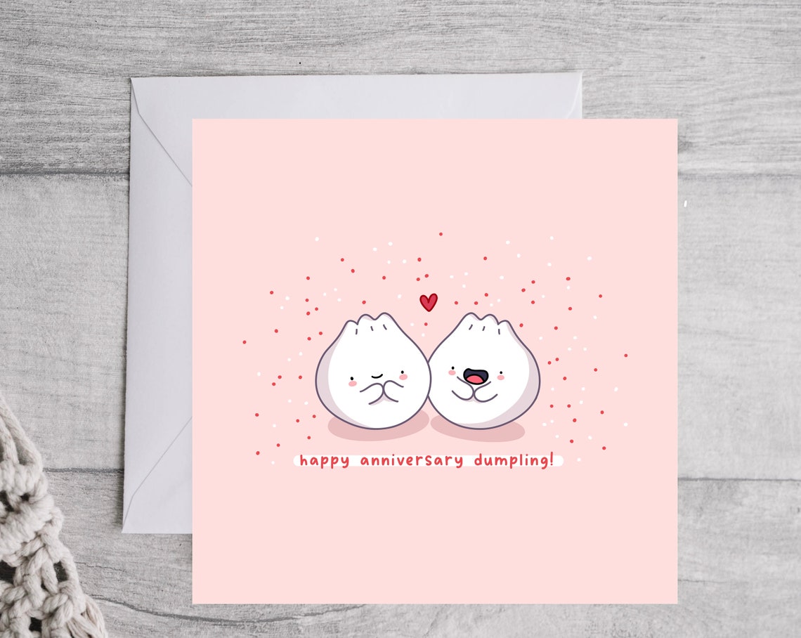 Happy Anniversary Dumpling Kawaii Dumpling Couple Love Poster - Image 3