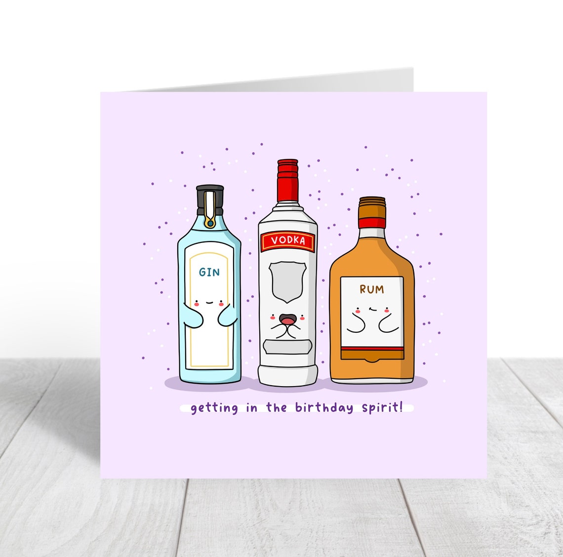 Getting in the Birthday Spirit Funny Liquor Card Pink Poster - Image 4