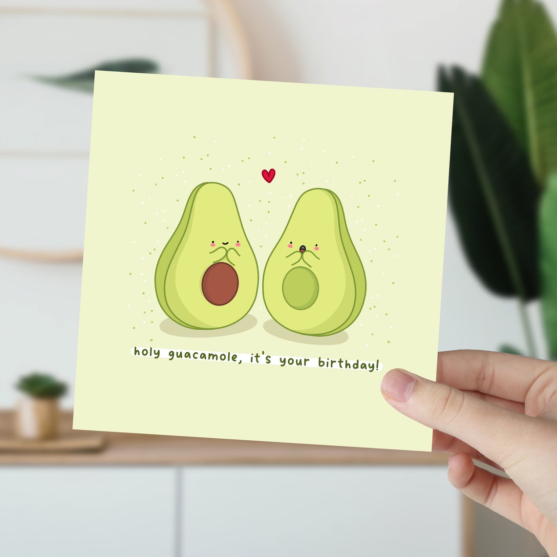 Holy Guacamole It's Your Birthday Cute Avocado Pun Card Poster - Image 2