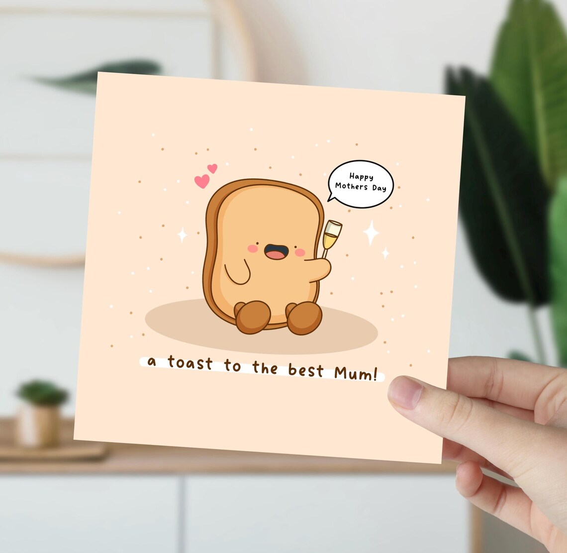 Kawaii A Toast to the Best Mum Champagne Pun Mothers Day Print - Image 6