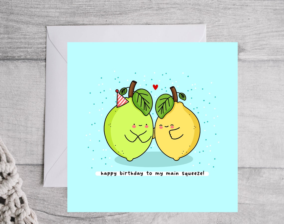 Kawaii Lemon Lime Birthday Pun Poster Main Squeeze Party Hat - Image 3