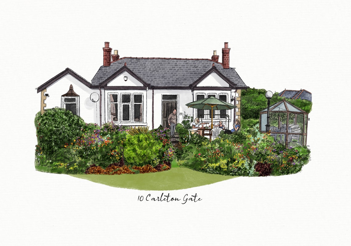 Custom Watercolor House Portrait Our First Home Gift Wall Art - Image 3