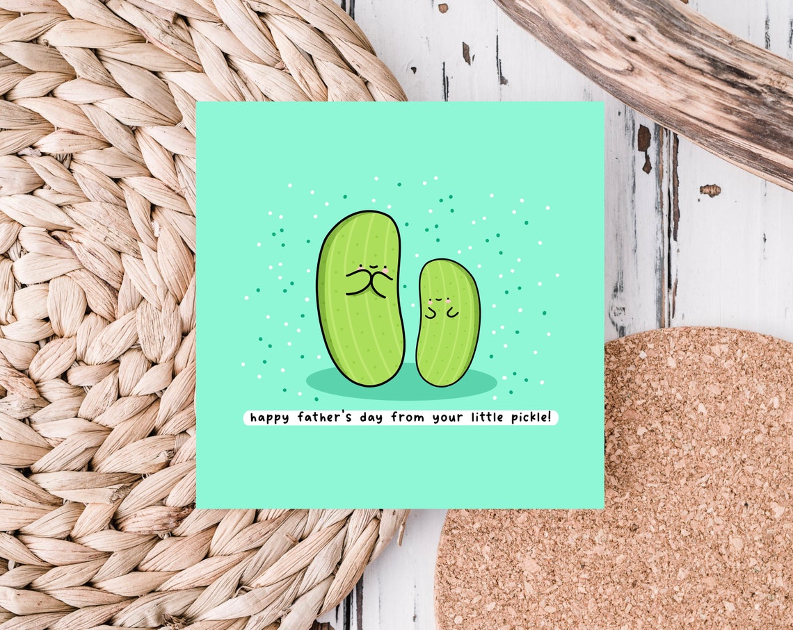Cute Pickle Pair Happy Fathers Day From Your Little Pickle Wall Art - Image 2