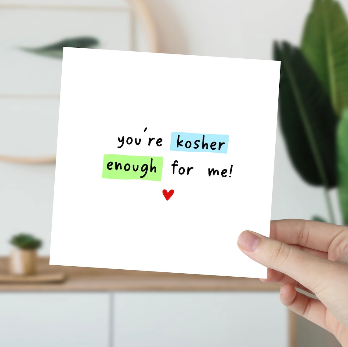 You're Kosher Enough for Me Funny Jewish Love Card Art Poster
