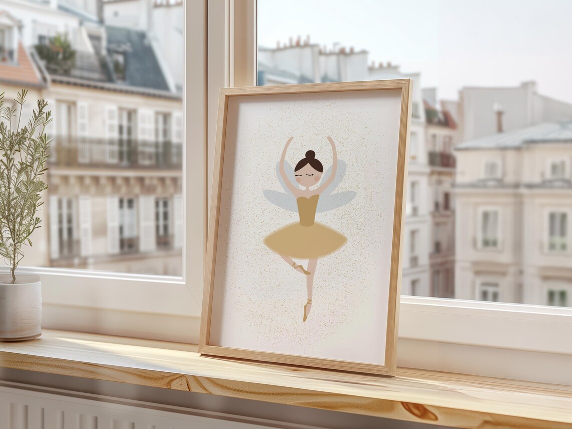 Sugar Plum Fairy Ballerina Gold Tutu Sparkle Ballet Dancer Girls Poster - Image 3