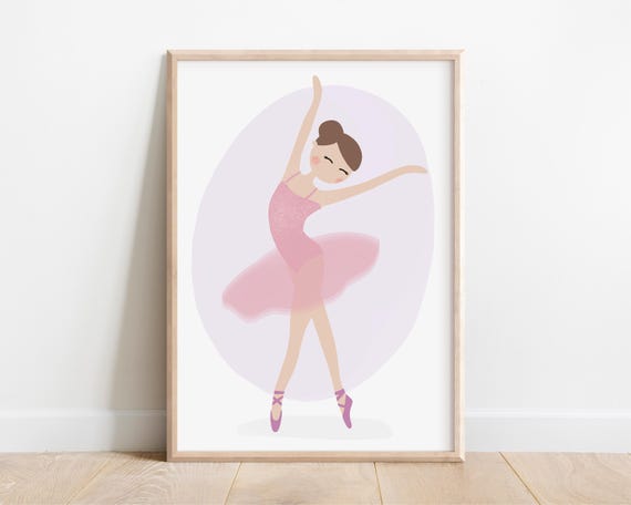 Ballerina Ella Art Print Ballerina Gift For Girl Ballerina Nursery Wall Art Ballet Teacher Gifts Ballet Dancer Prints