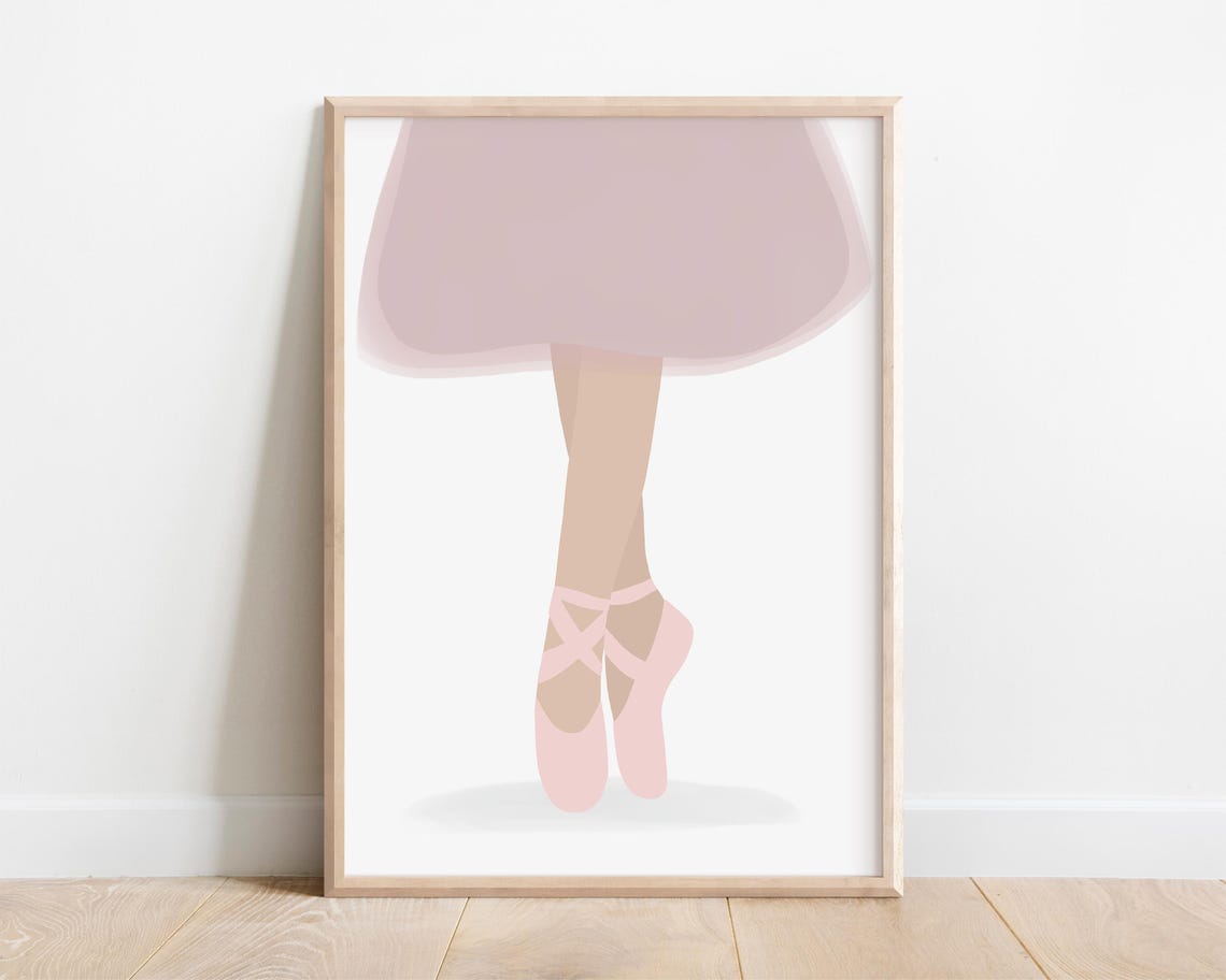 Ballet Shoes Art Print Ballet Slippers Art Ballet Gifts For Girls Ballerina Nursery Decor Pink Ballerina Wall Art