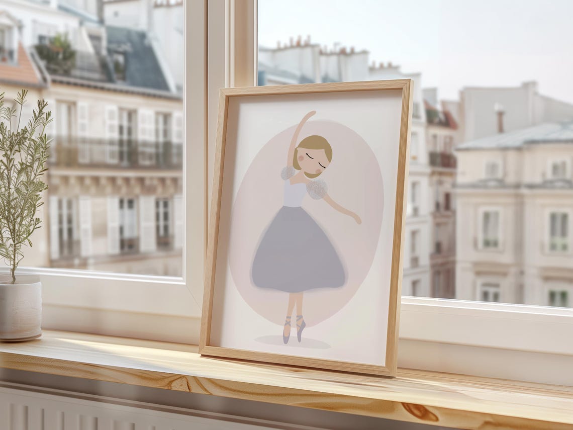 Ballerina Bella Art Print Ballerina Print Ballerina Wall Art Ballerina Illustration Ballerina Art Nursery - Image 3