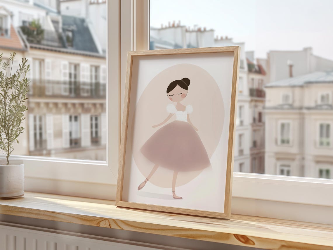 Ballerina Giselle Graceful Dancer Mauve Tutu Ballet Art Print - Image 2