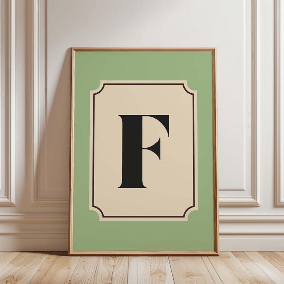 Personalized Letter Print Custom Initial Wall Art Sophisticated Alphabet Customizable Elegant Typography Poster Gift