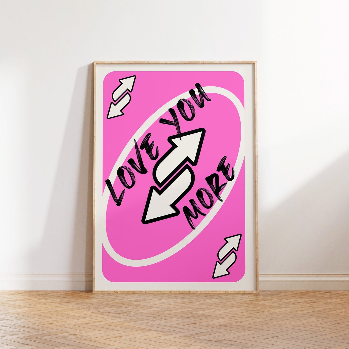 Love You More Pink Reverse Playing Card Style Valentine Poster - Image 2