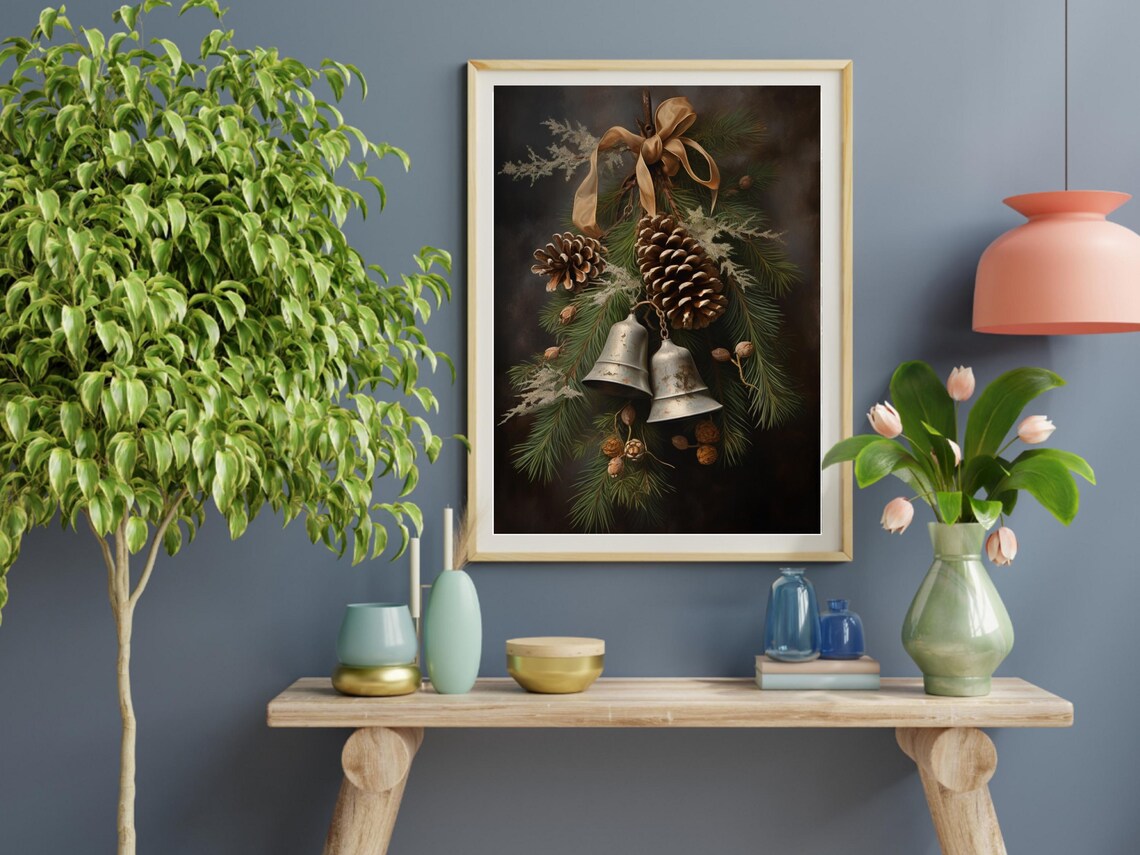 Christmas Bells Vintage Holiday Art Print - Image 2