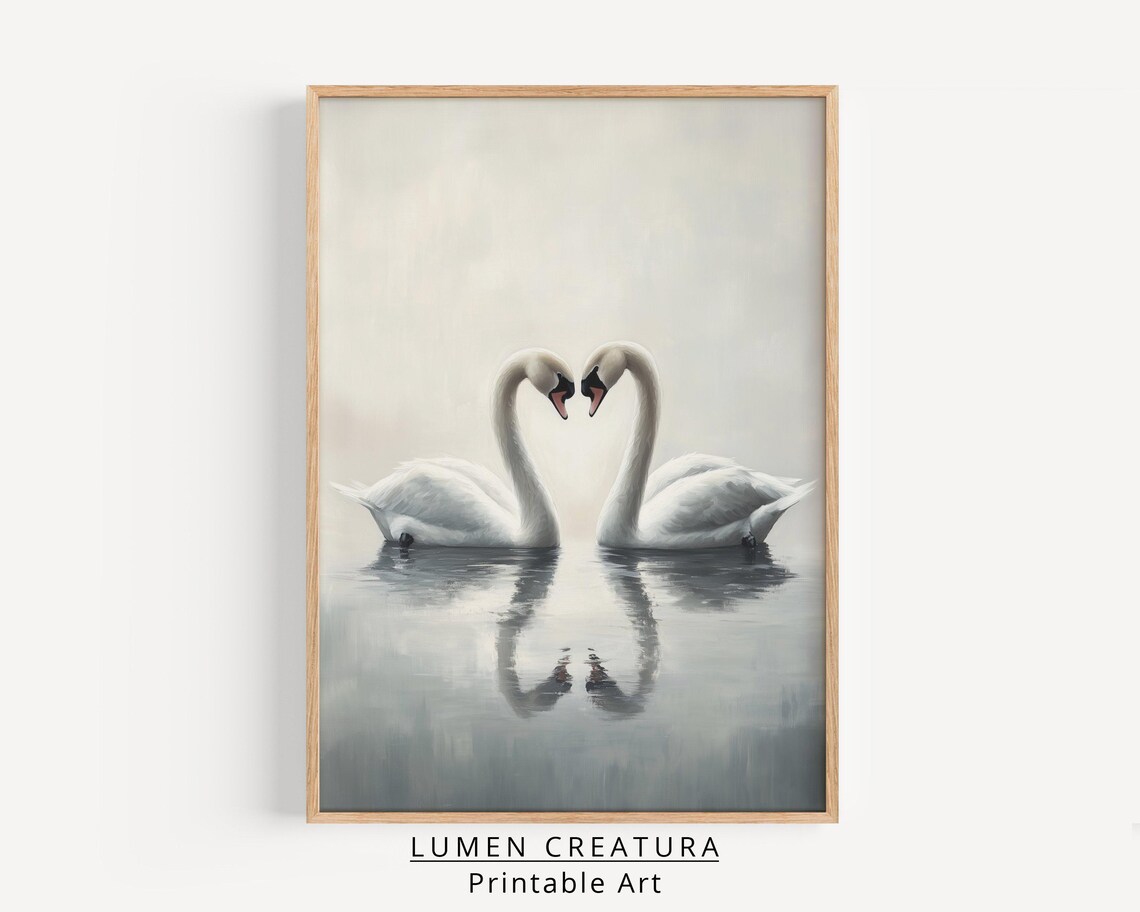 Swan Vintage Farmhouse Nursery Art Print