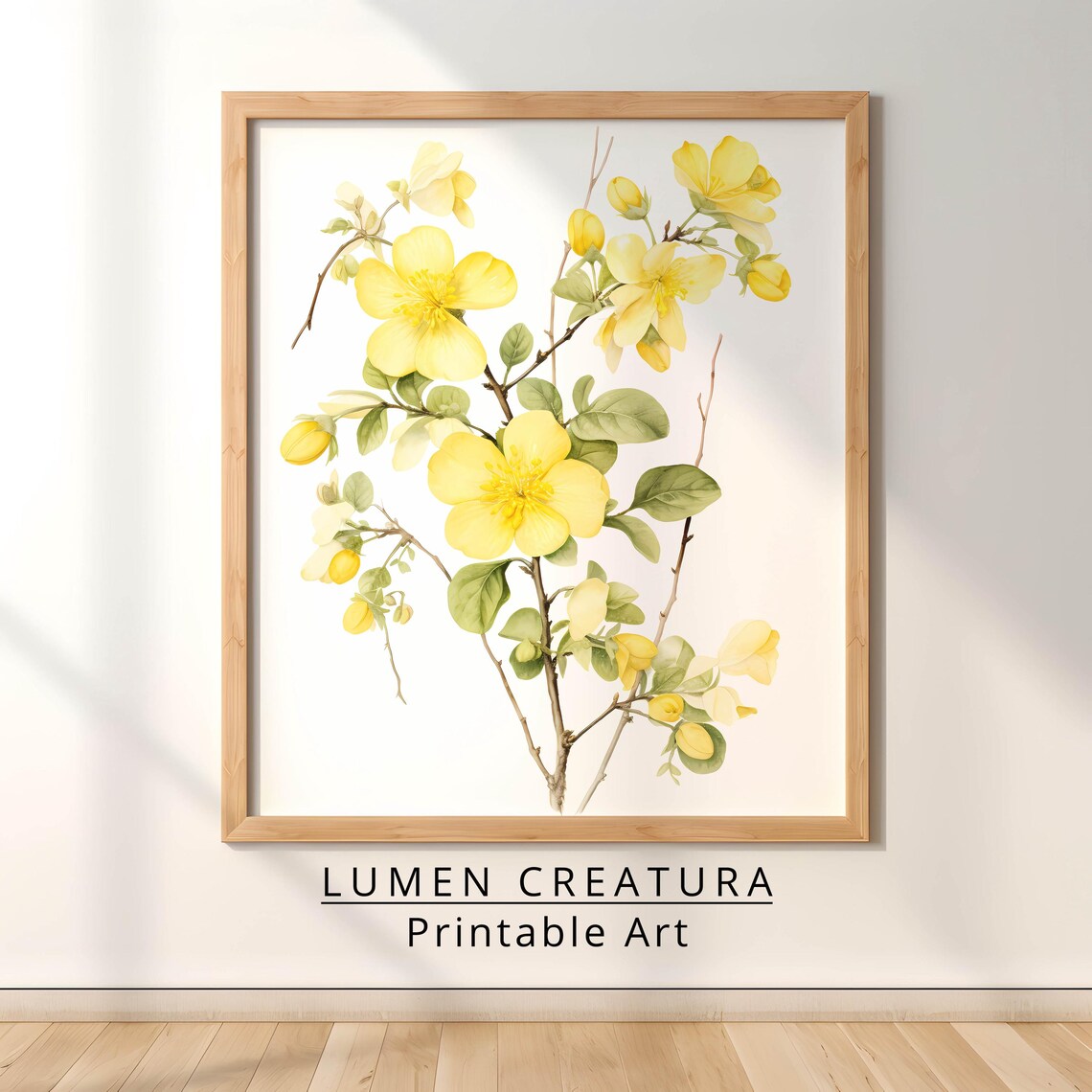 Yellow Flower Botanical Bedroom Prints, Minimalist - Image 2