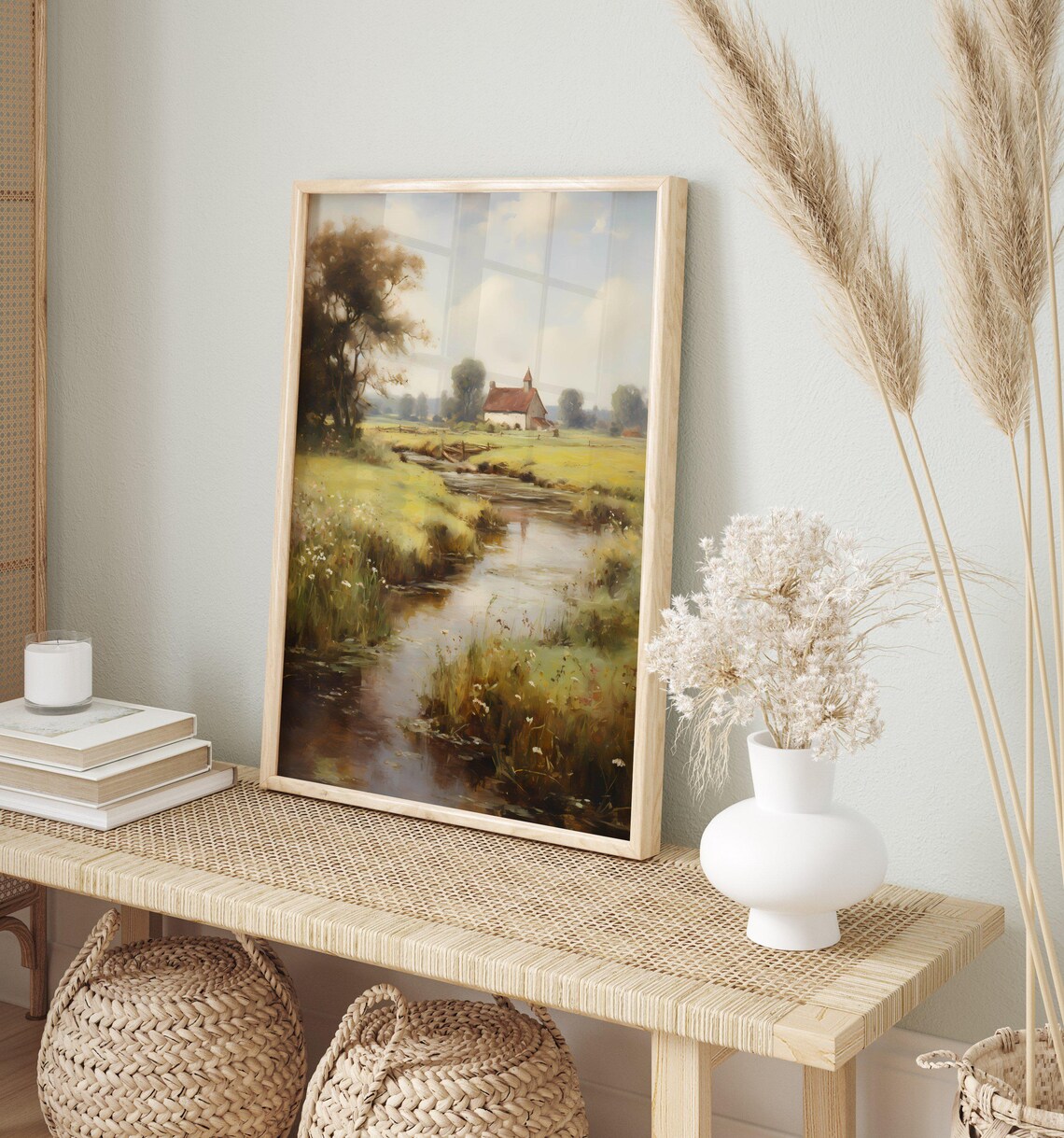 Meadow Countryside Vintage French Wall Art - Image 2