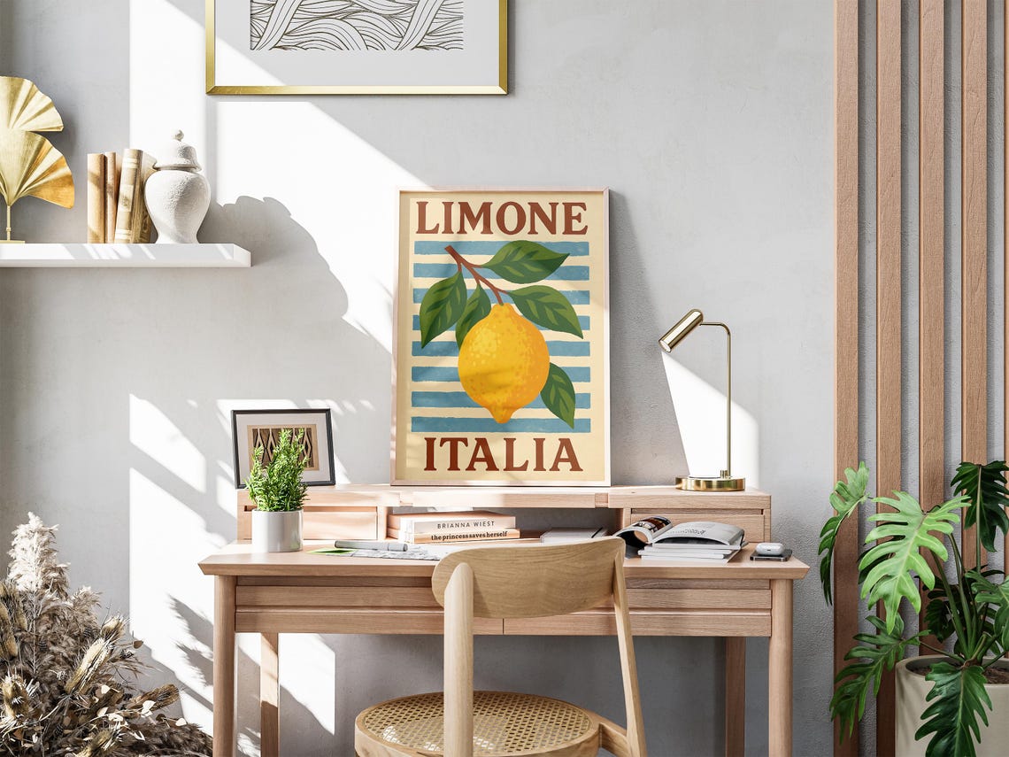 Lemon Kitchen Wall Art Print, Italian Limone Poster - Image 2