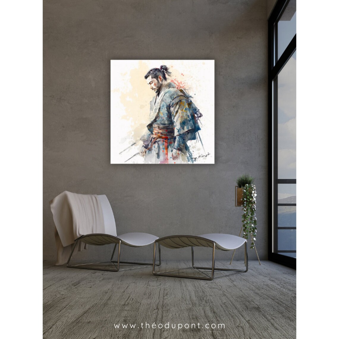 Samurai 19 Yasumi Naomasa, Japanese Watercolor Art Print - Image 2
