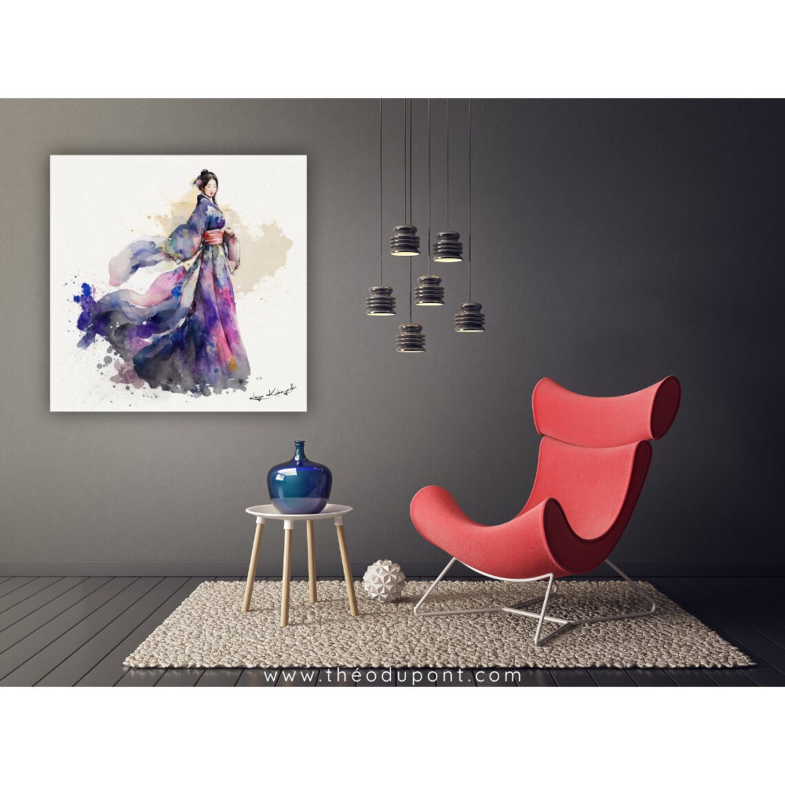 Geisha 1 by Mameyo, Japanese Watercolor Art Print - Image 2