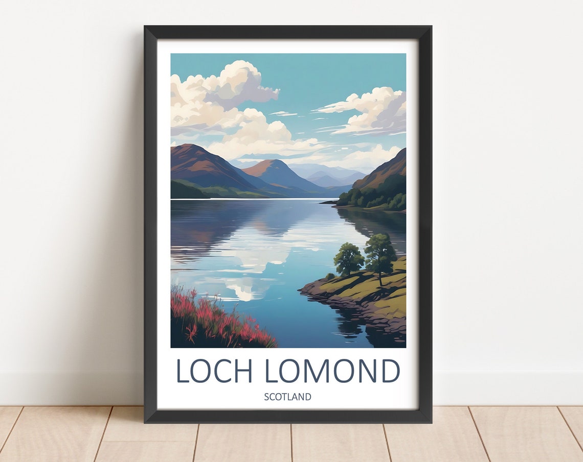 Loch Lomond Print Loch Lomond Poster Scotland Print Loch Lomond Travel Print Scottish Prints Scotland Art Travel Gift Scottish Gifts