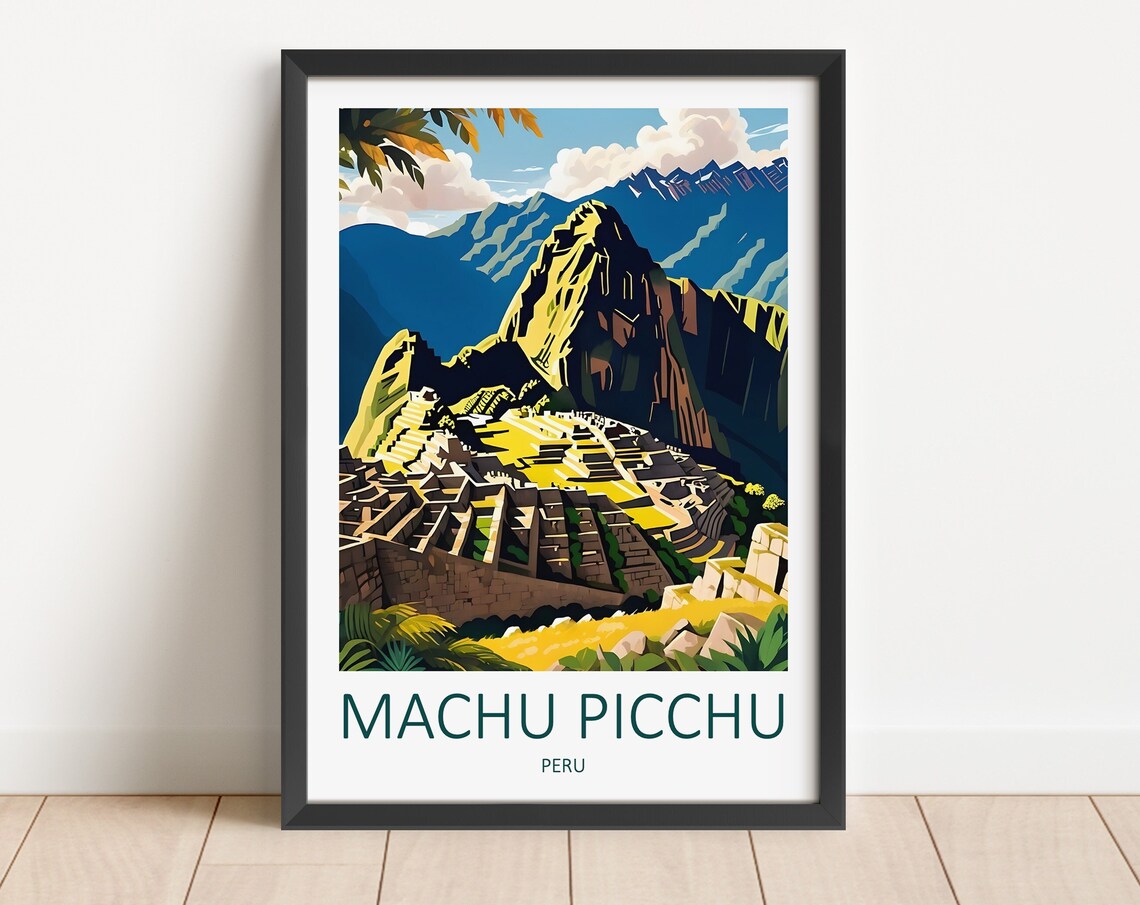 Machu Picchu Peru Ancient Inca Ruins Below Towering Andes Peak Poster