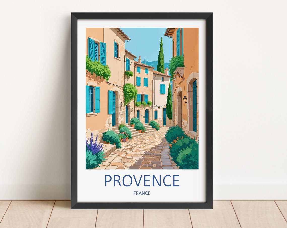 Provence Print Provence Poster France Print Provence Travel Print Provence Wall Art Travel Gift France Poster Provence France Artwork