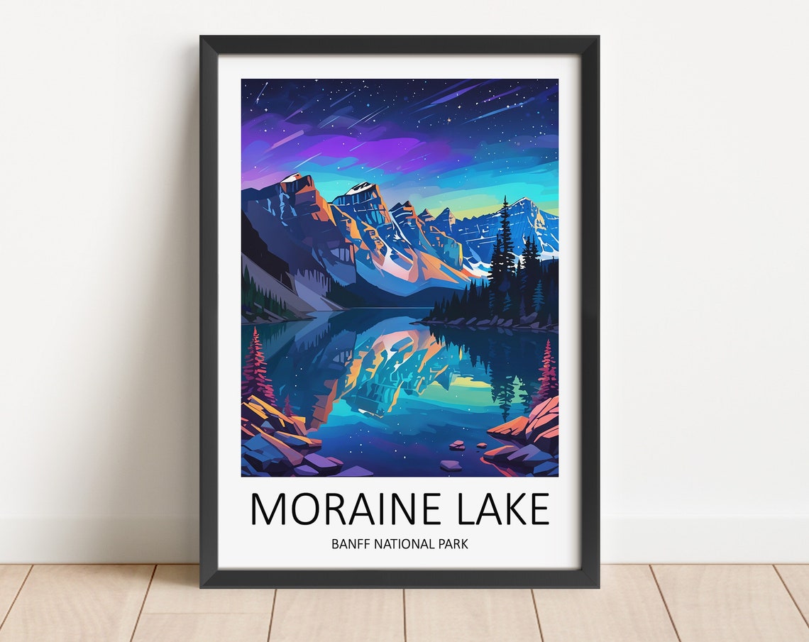 Moraine Lake Print Banff National Park Print National Park Poster Banff Travel Poster Moraine Lake Poster Canada Print Banff Print