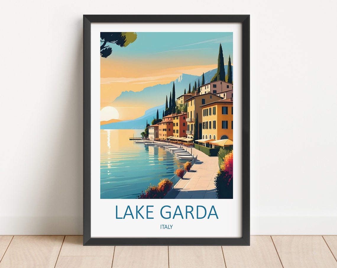 Lake Garda Print Lake Garda Wall Art Italy Print Italy Poster Lake Garda Travel Print Travel Gift Italian Print Lake Garda Art Print