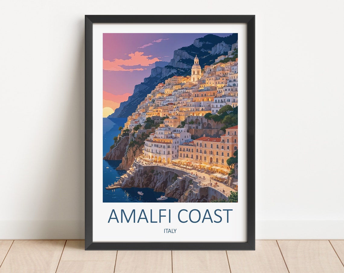 Amalfi Coast Print Amalfi Coast Poster Amalfi Print Italy Print Travel Gift Italian Prints Amalfi Travel Print Amalfi Coast Art Print