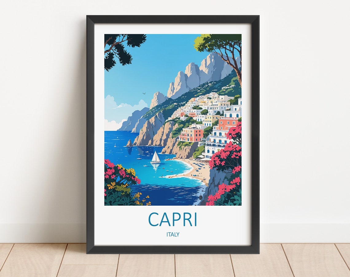 Capri Italy Print Amalfi Coast Print Capri Italy Poster Italy Travel Print Capri Print Italian Wall Art Italy Travel Gift Amalfi
