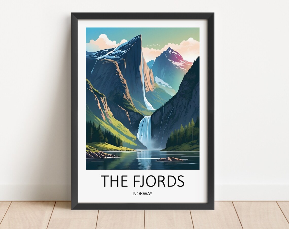 Fjords Print Fjords Poster Fjords Norway Travel Print Norway Print Norway Poster Norwegian Prints Travel Gift Scandinavian Wall Art