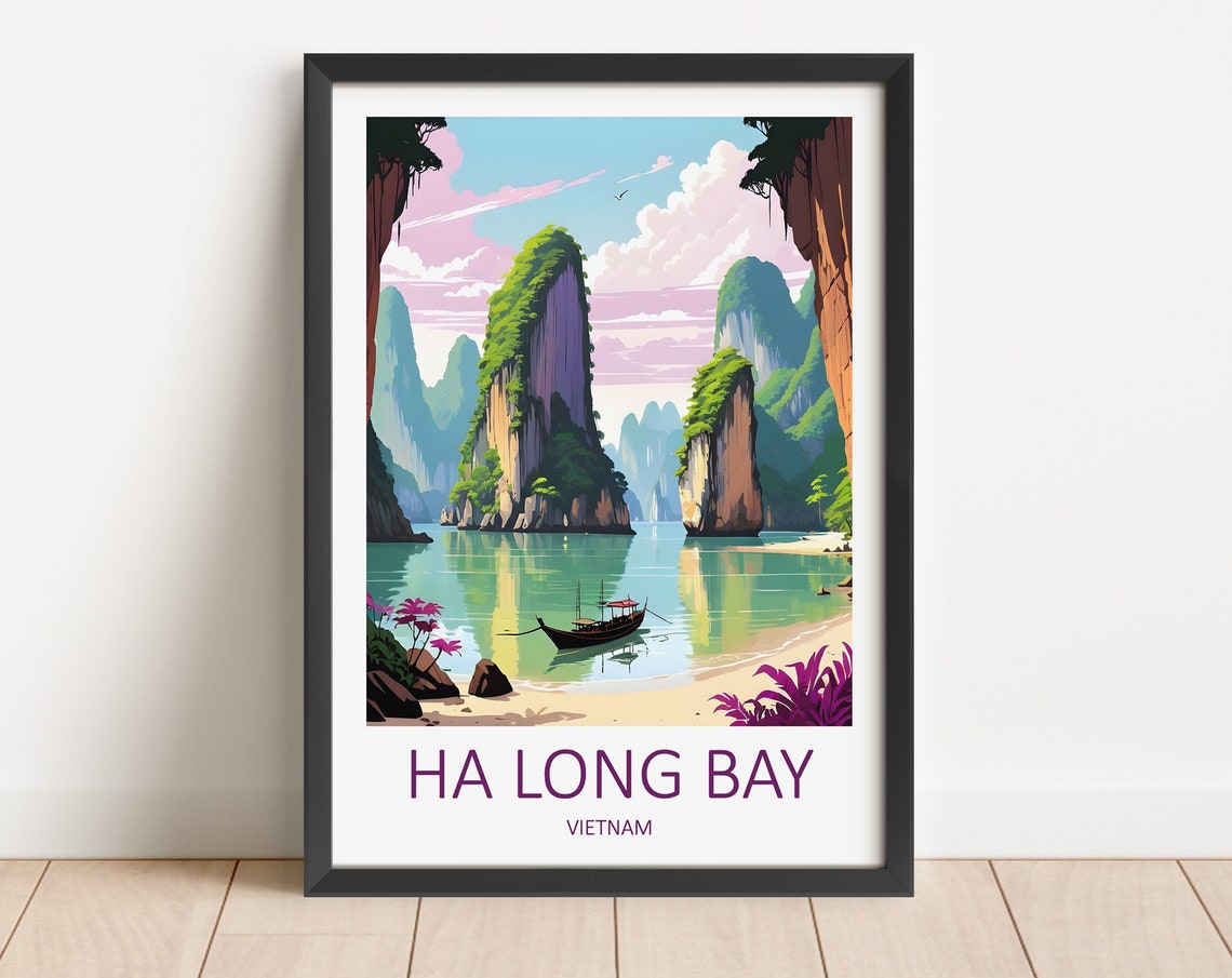 Ha Long Bay Print Ha Long Bay Poster Vietnam Travel Print Vietnam Poster Ha Long Bay Vietnam Travel Gift Vietnam Wall Art Ha Long Bay