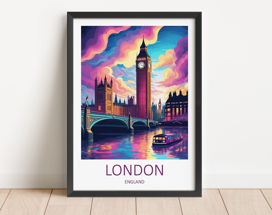 London Print London Poster London Gifts London Travel Print Big Ben Print Travel Gift London Wall Print United Kingdom London Bridge