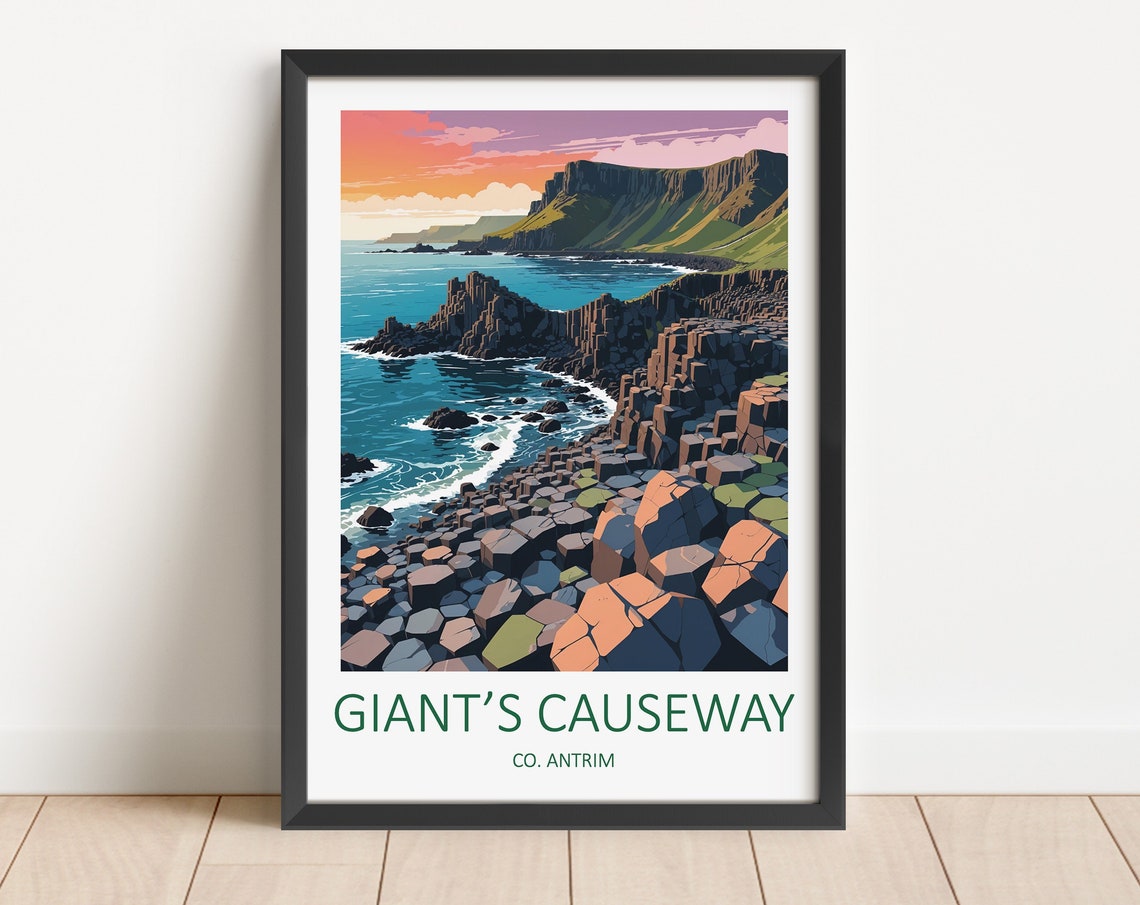 Giant's Causeway Co Antrim Basalt Columns Coast At Sunset View Poster