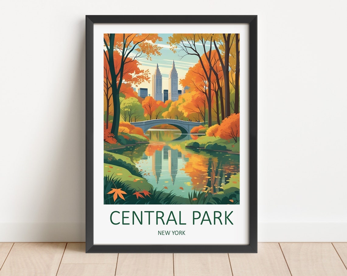 Central Park Print Central Park Poster New York Print New York Travel Print New York Gifts Central Park Wall Art Travel Gift Usa