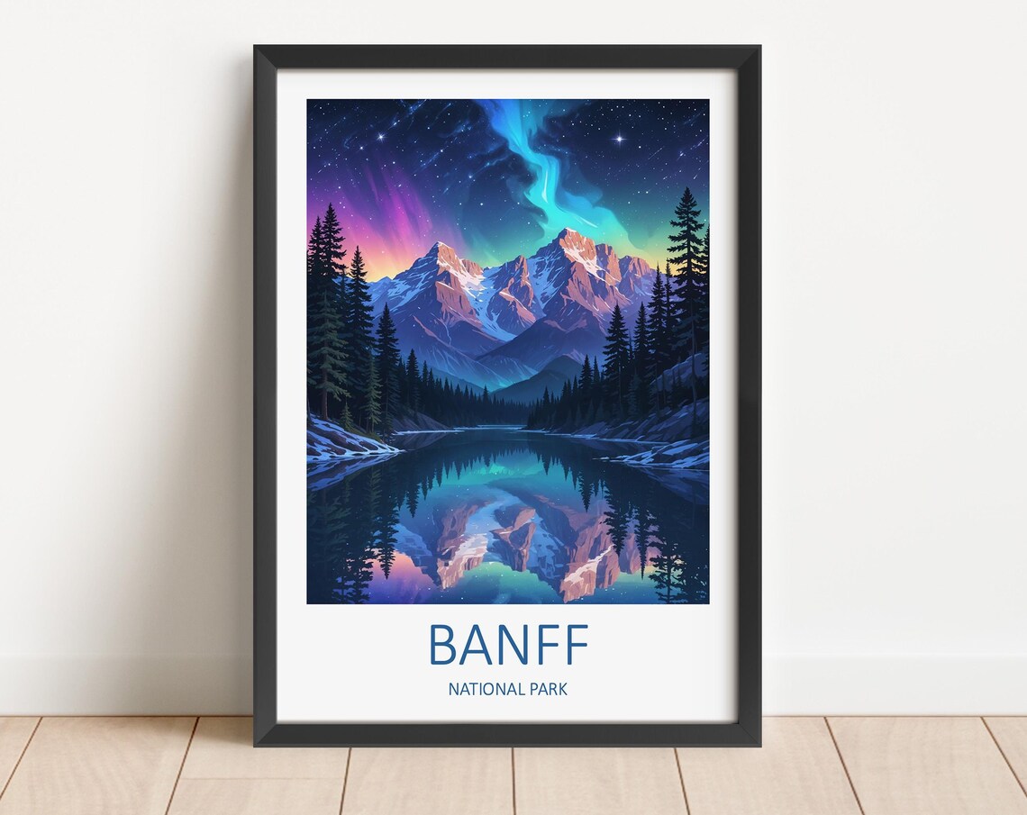 Banff Travel Poster, Rocky Mountains Canada