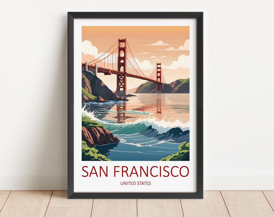 San Francisco Golden Gate Bridge At Sunset California Poster