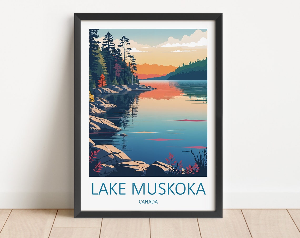 Lake Muskoka Print Muskoka Canada Canada Travel Print Muskoka Poster Travel Gift Ontario Canada Print Lakes Poster North America