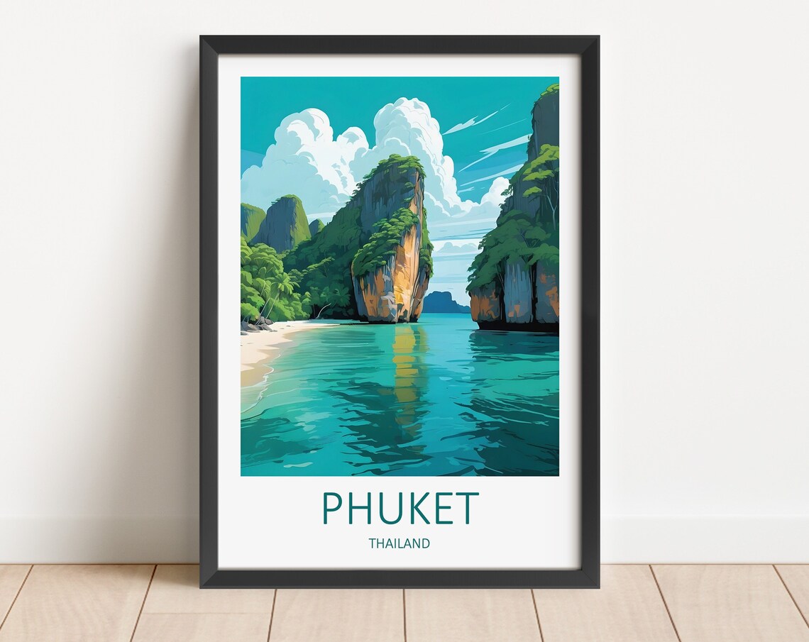 Phuket Thailand Limestone Karsts Rising From Emerald Lagoon Poster