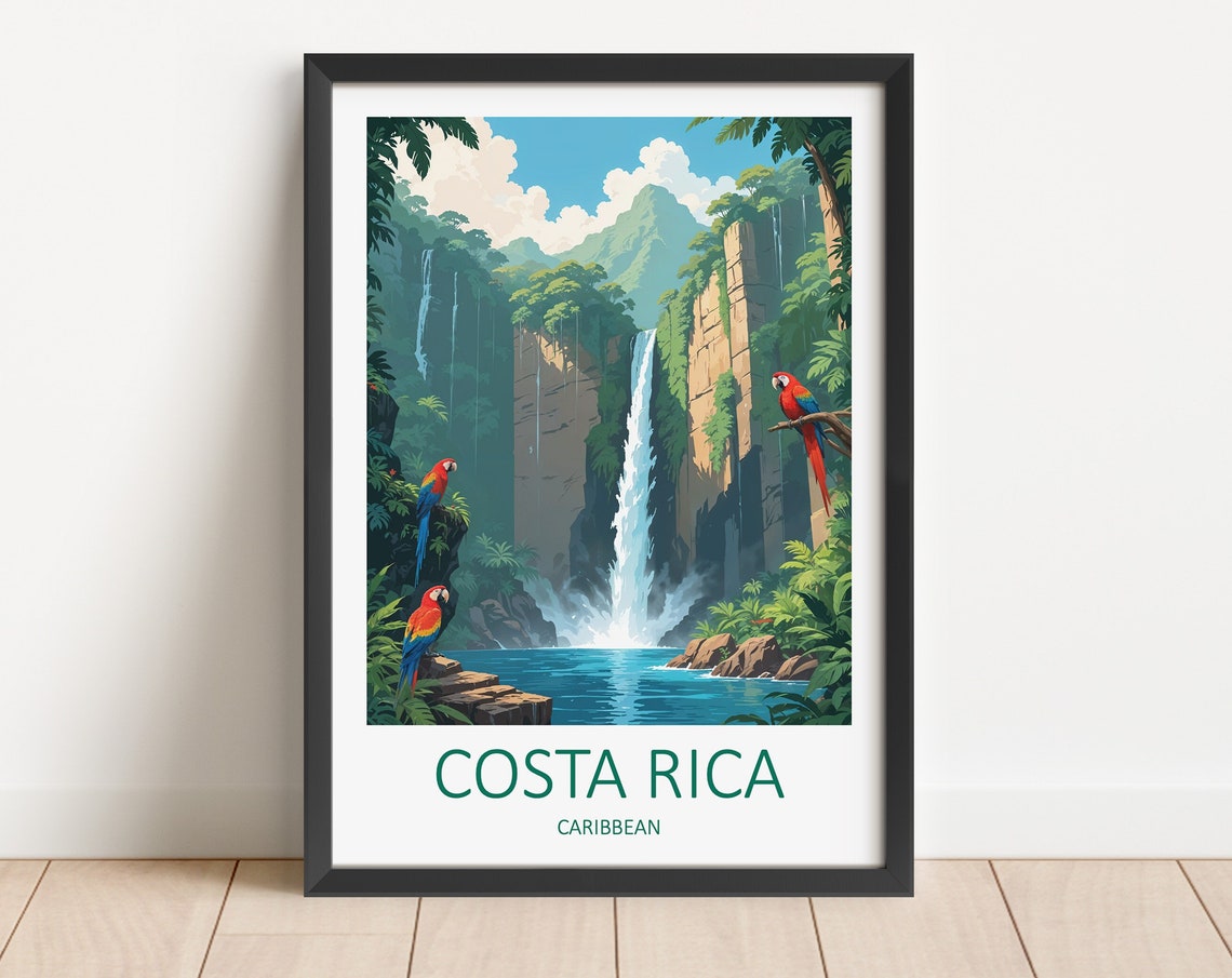 Costa Rica Print Caribbean Wall Art Caribbean Gifts Costa Rica Art Print Travel Gift Tropical Print Caribbean Travel Print Costa Rica
