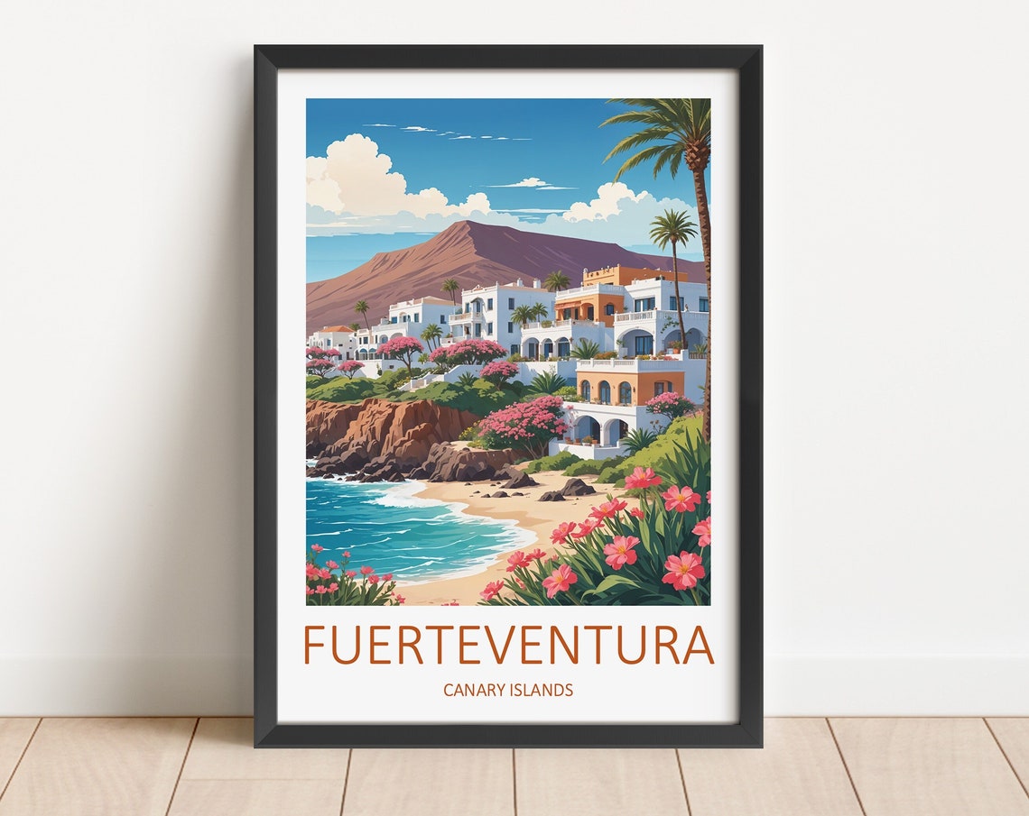Fuerteventura Print Canary Islands Print Fuerteventura Poster Spain Travel Print Canary Islands Art Travel Gift Spanish Wall Art