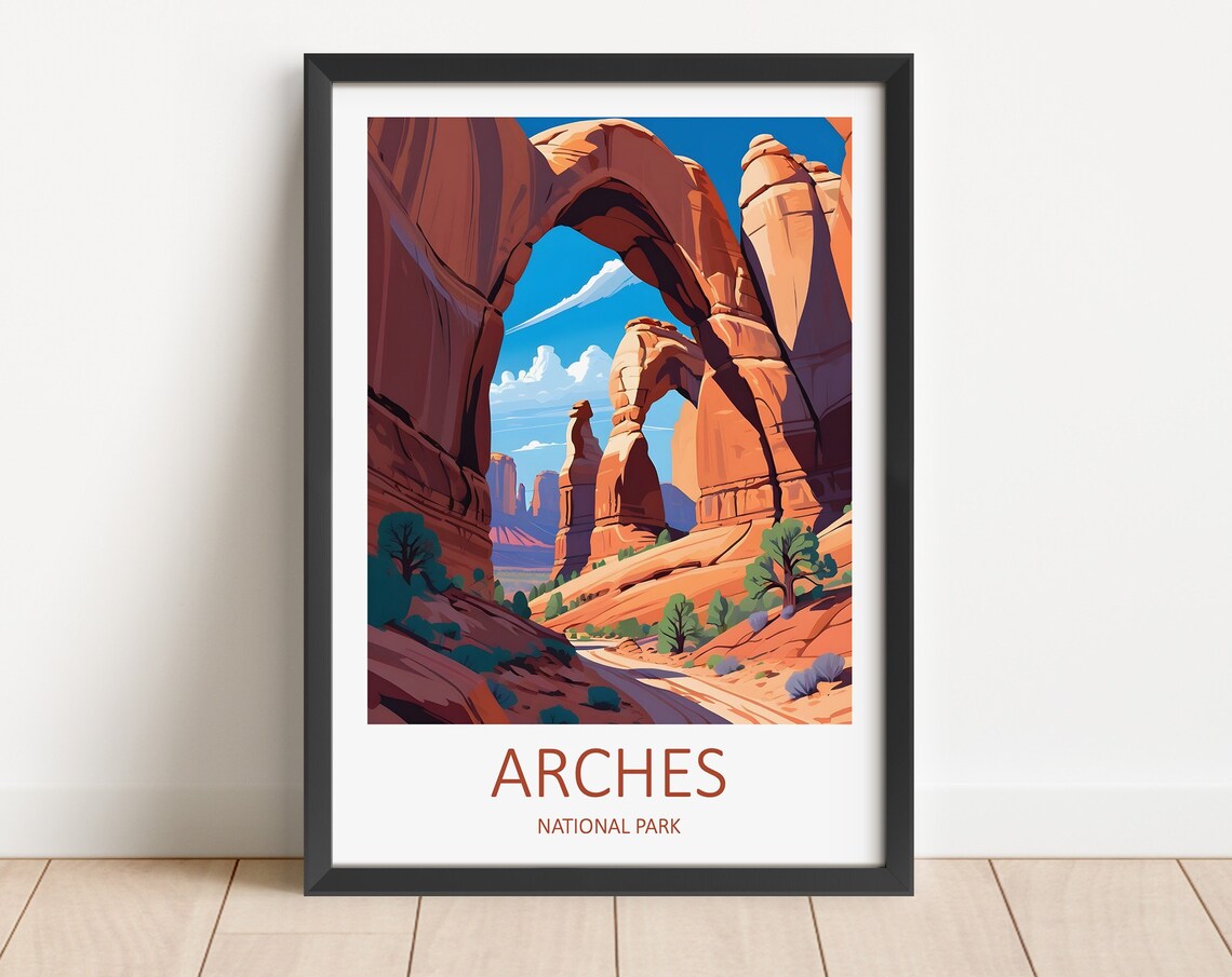 Arches Print Arches National Park Poster Utah Print Utah Arches Poster Travel Gift National Park Print Arches Travel Print Utah Gifts